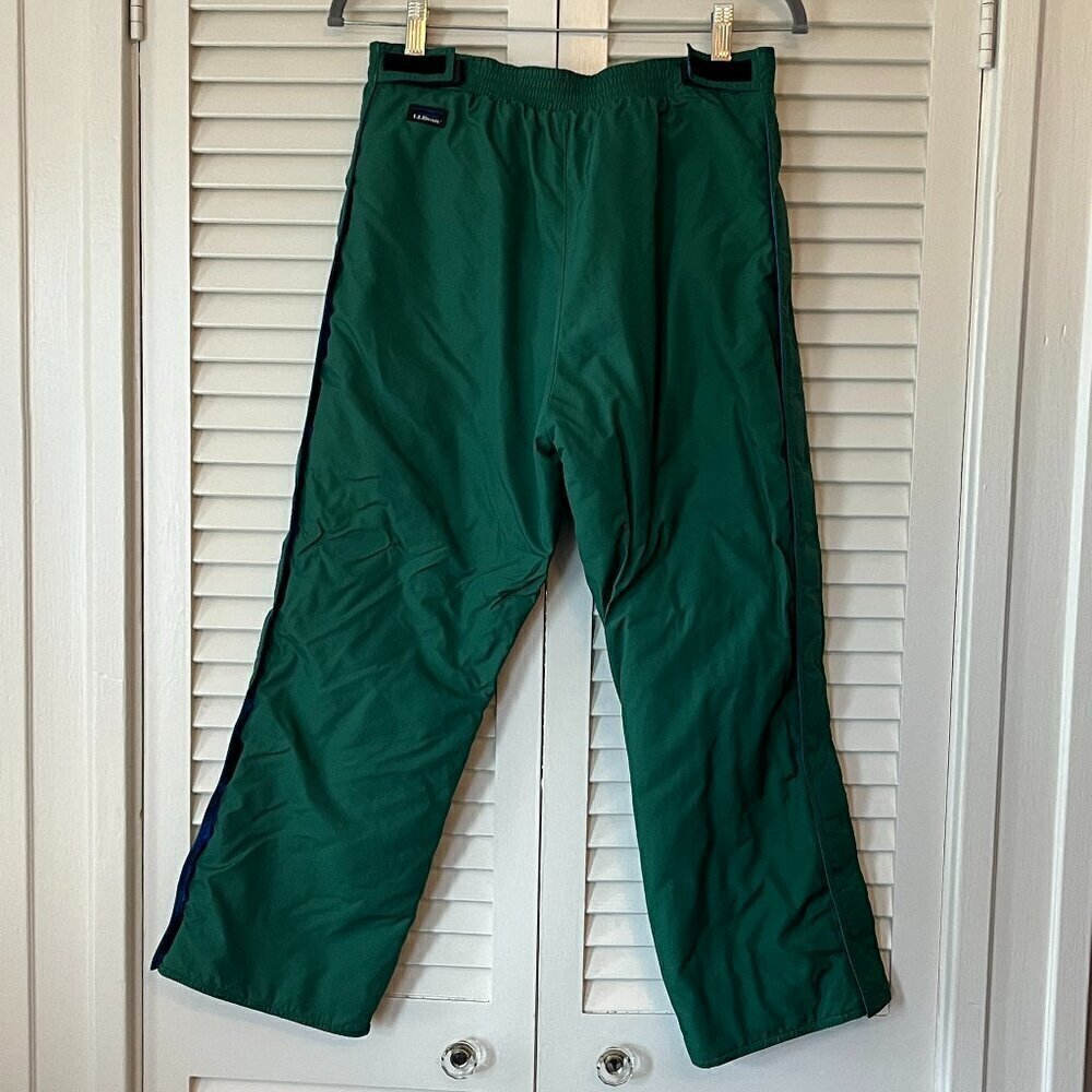 L. L. Bean vintage kids ski pants green side zips 14 16 large